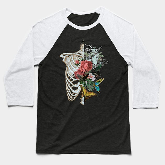 ribcage and flowers Baseball T-Shirt by Love My..